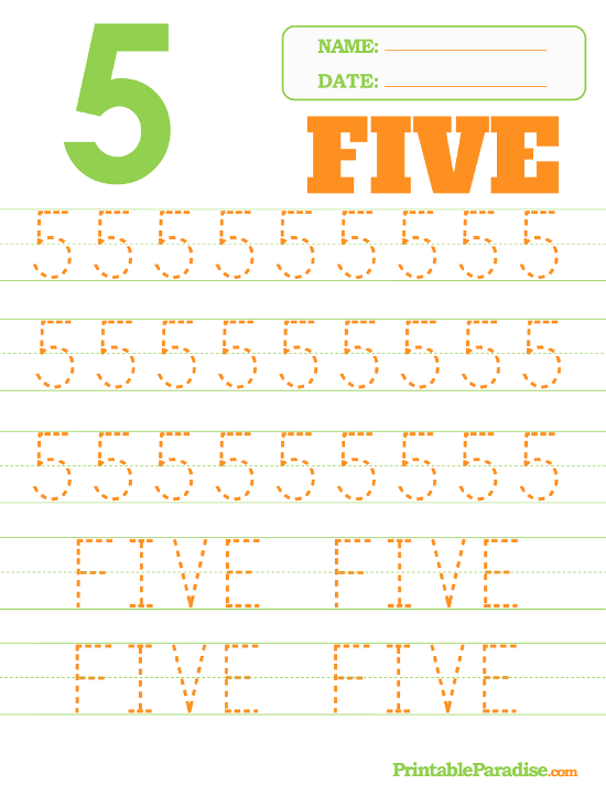 Printable number tracing worksheet