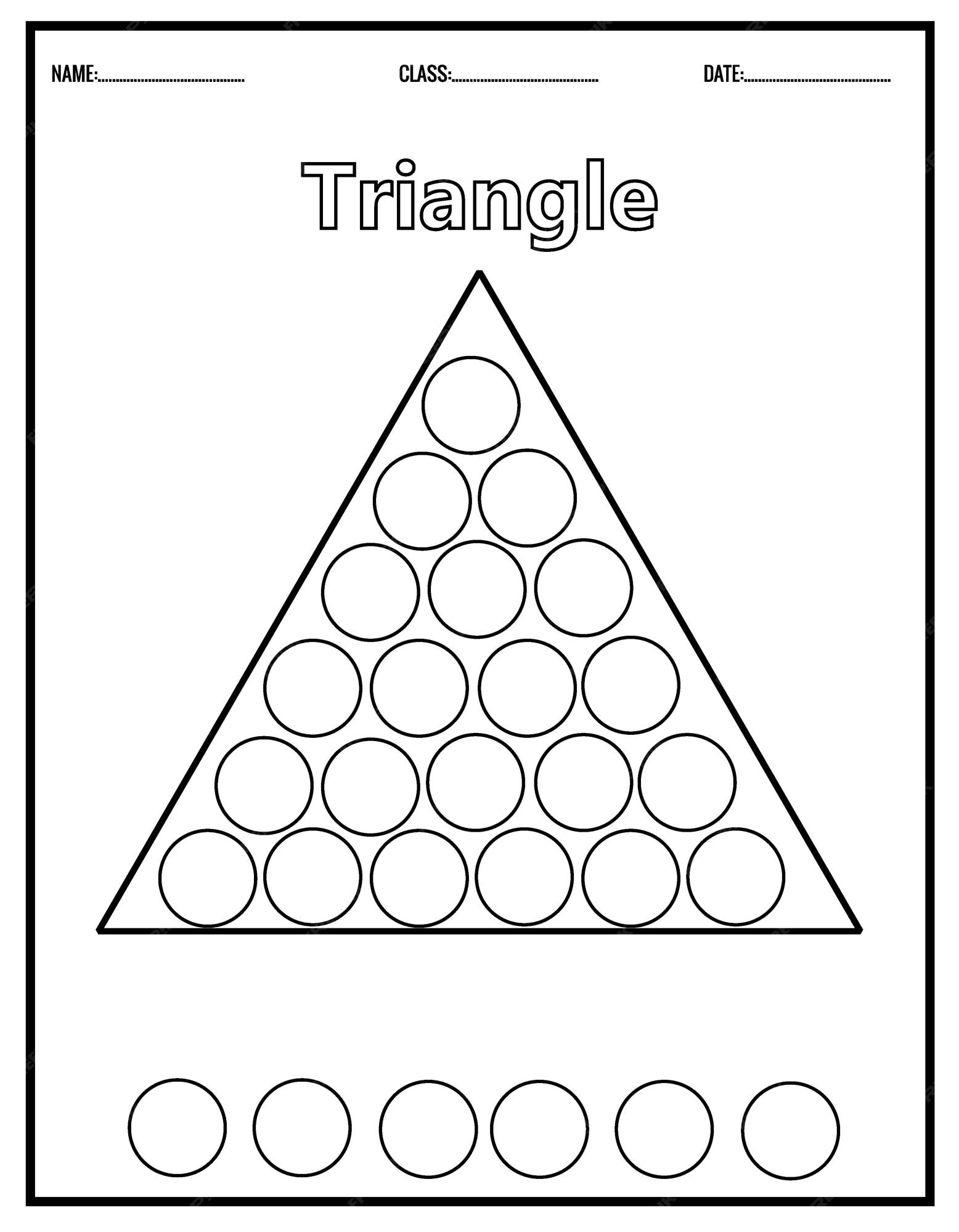 Premium vector color the shapes kids education preschool worksheet dot markers coloring pages