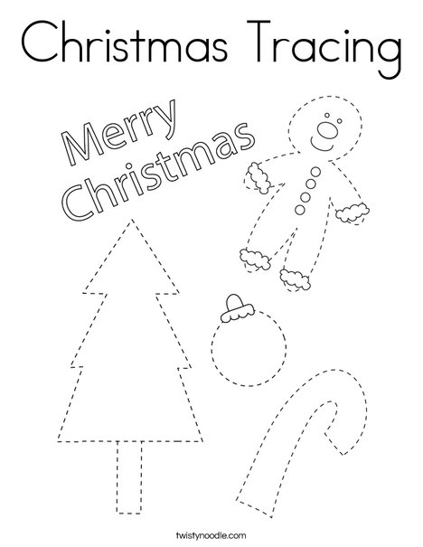 Christmas tracing coloring page
