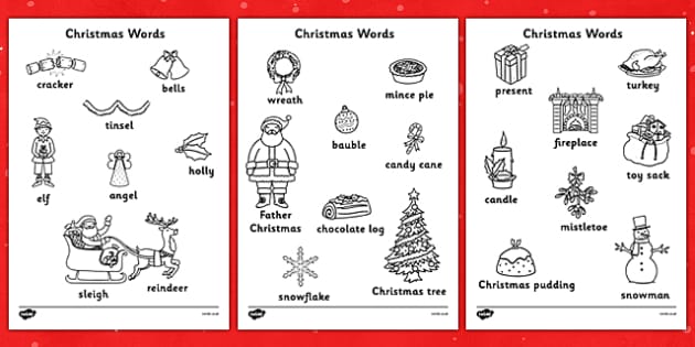 Christmas louring sheets english resources ks