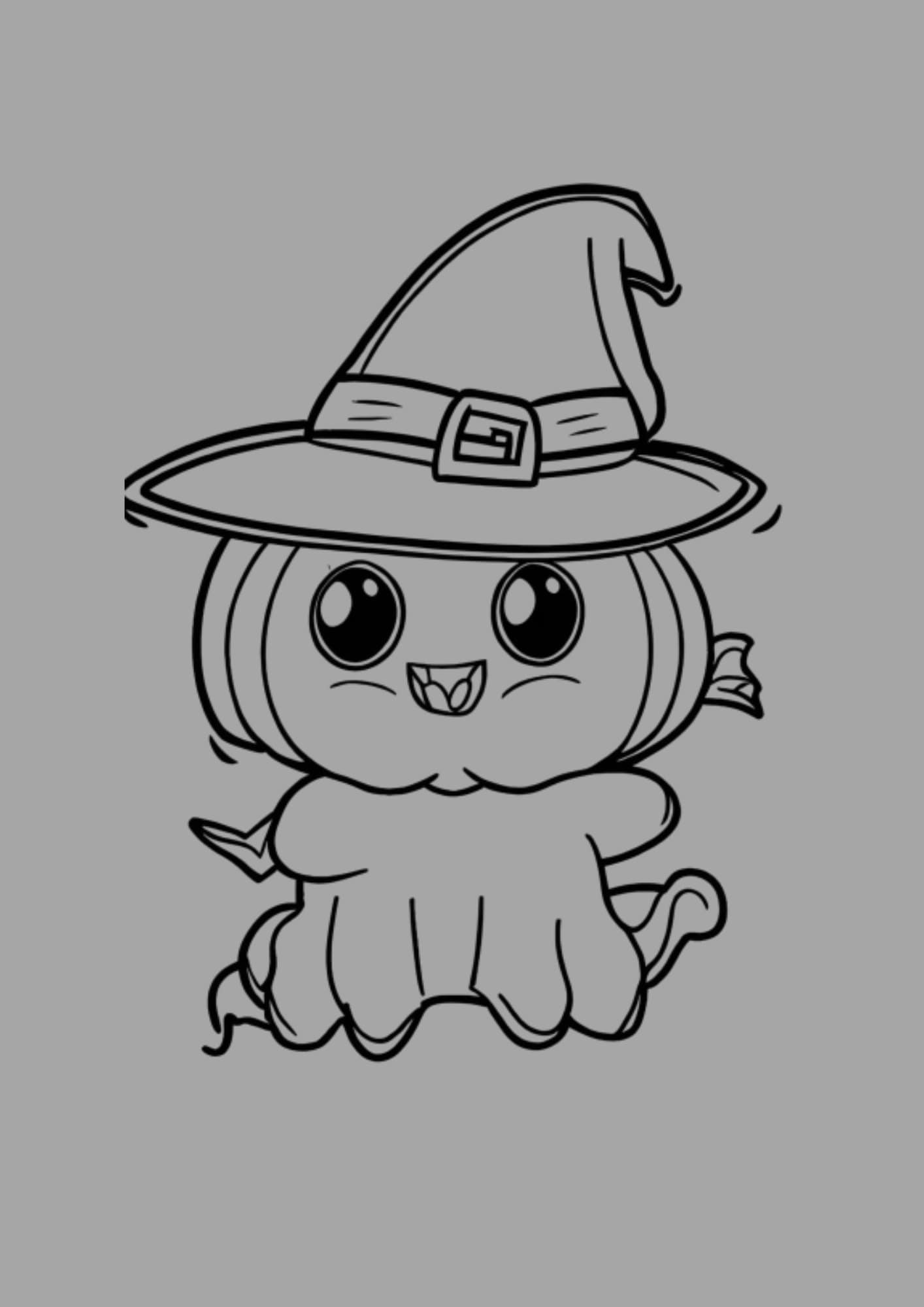 Halloween pumpkän ghost coloring page and sticker create your
