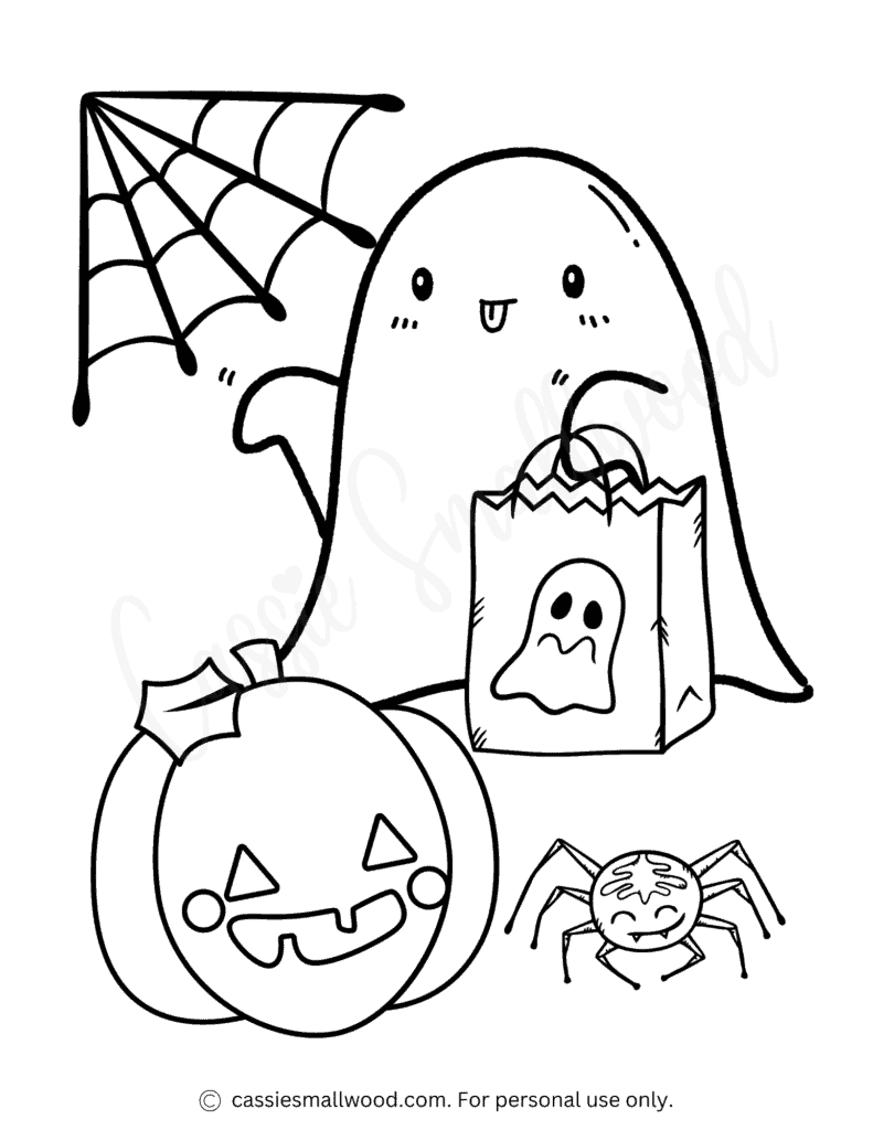 The cutest ghost coloring pages