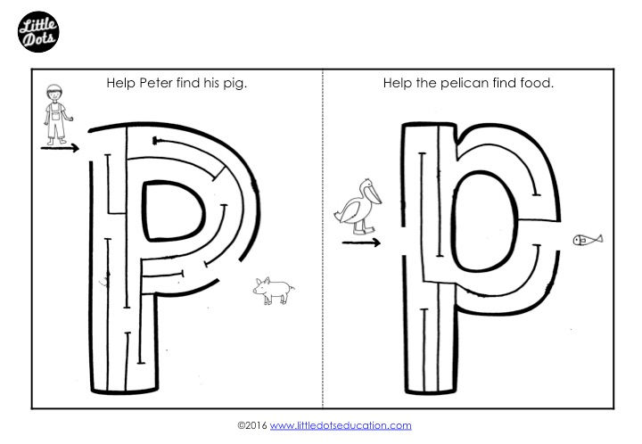 Preschool letter p activities and worksheets