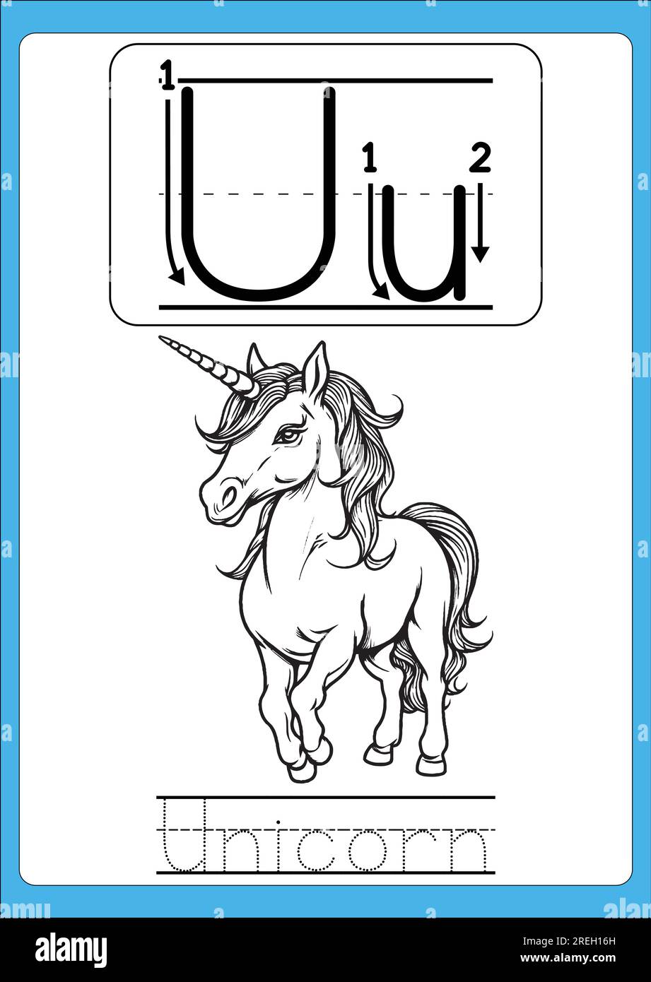 Tracing letter u hi