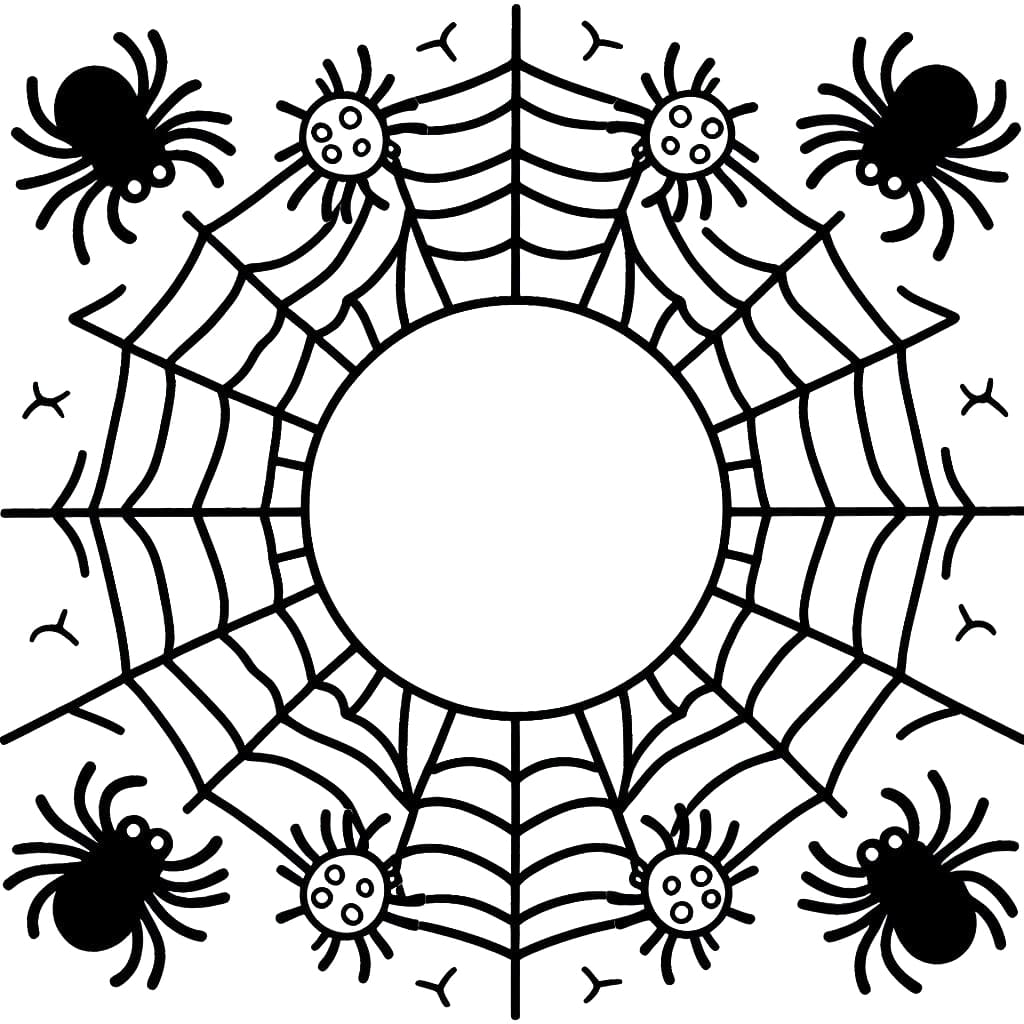 Spider web coloring pages
