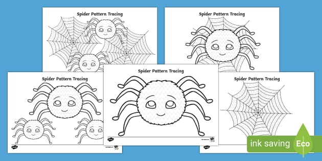 Spider pattern tracing activity teacher made