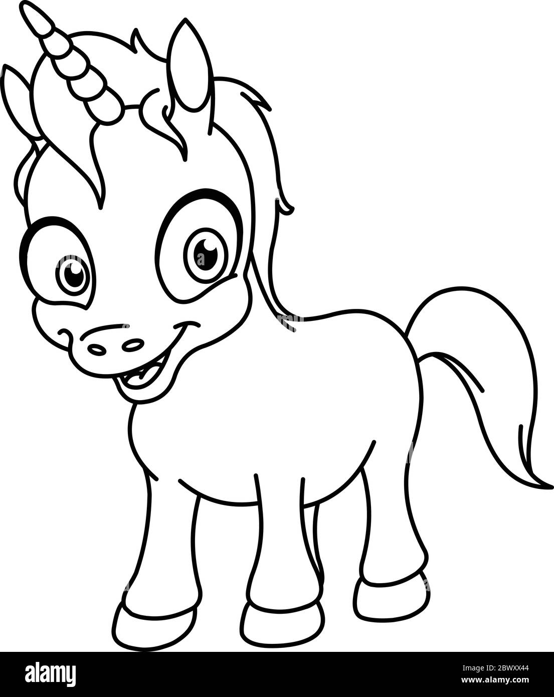 Coloring page unicorn hi