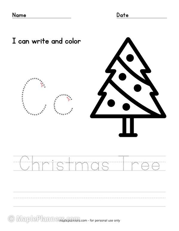 Christmas coloring and tracing sheets