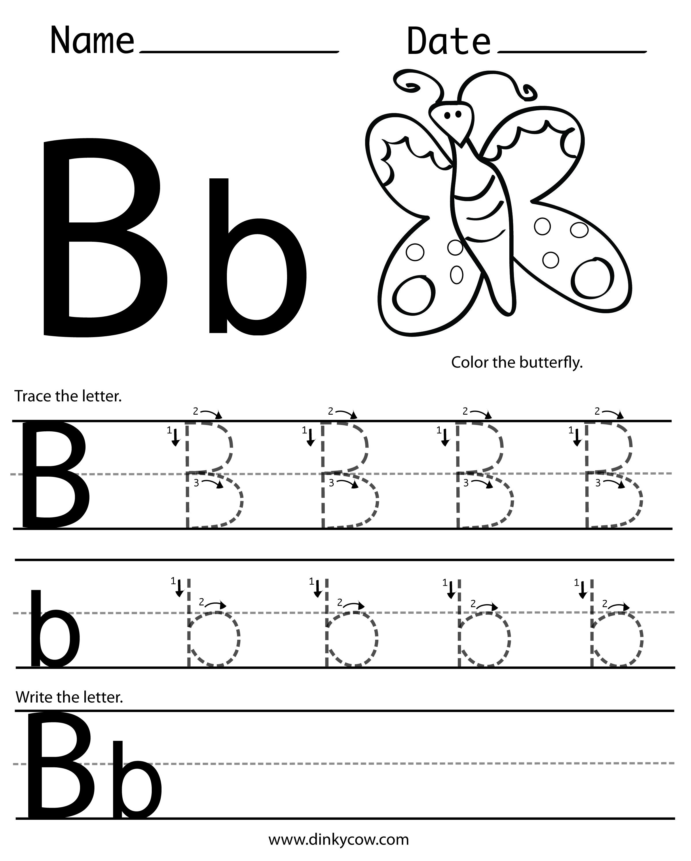 Worksheets for the letter b