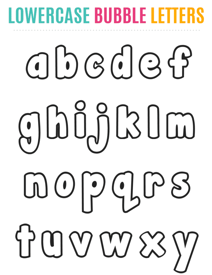 Free printable bubble letters alphabet