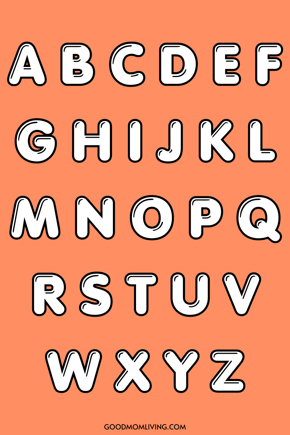 Free printable bubble letters alphabet