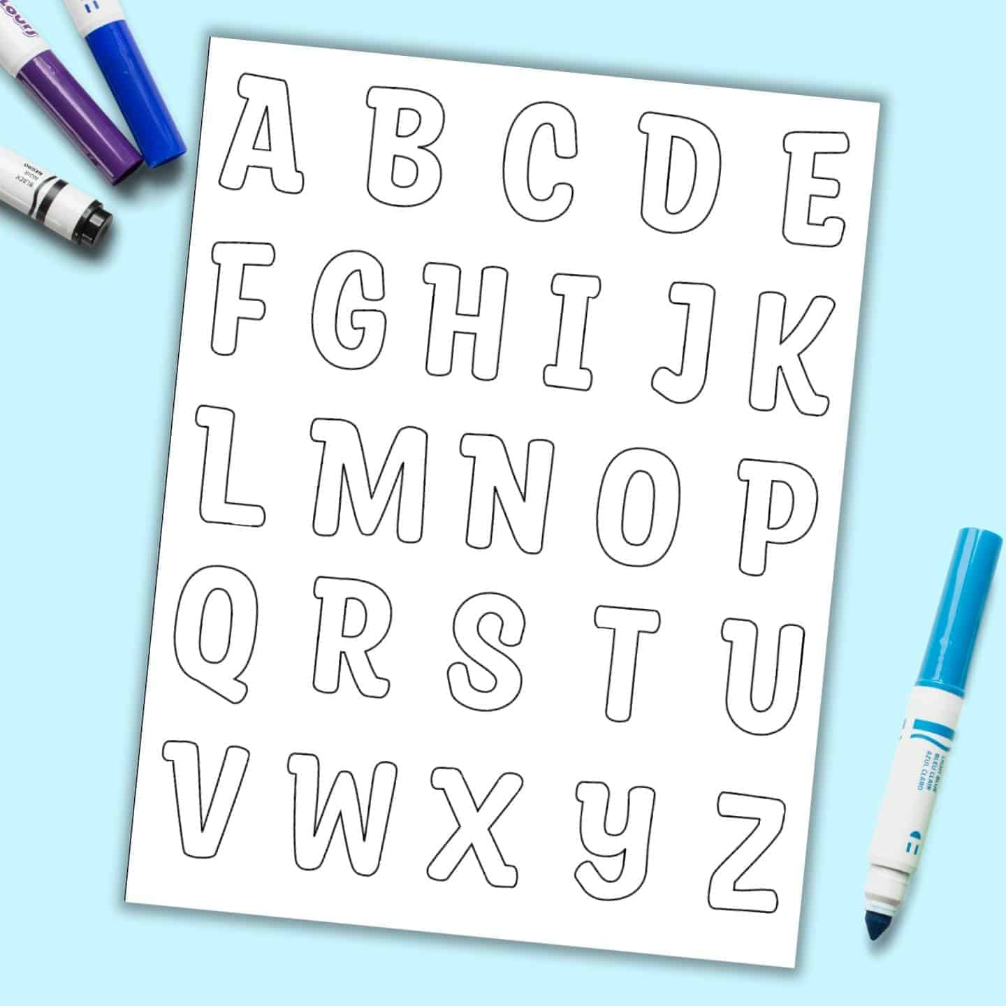 Free printable uppercase bubble letters alphabet