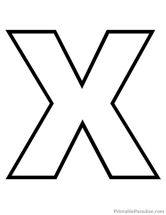 Printable letter x outline