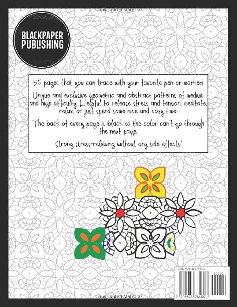 Lets trace tracing pages for adults with abstract and geometric pattern designs