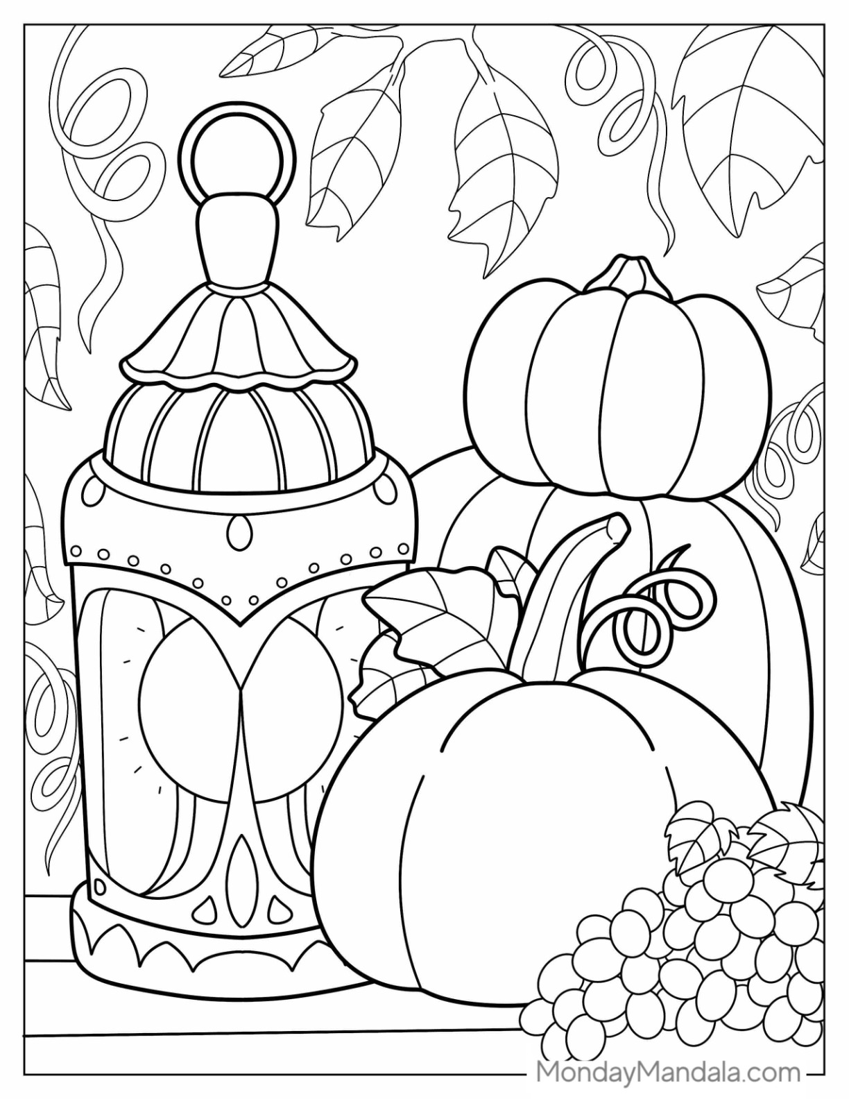 Autumn fall coloring pages free pdf printables