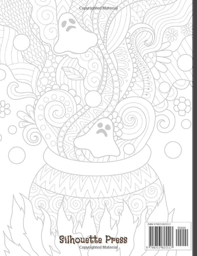 Halloween trace and color relaxing tracing for adults halloween art activity book for anxiety relief press silhouette books