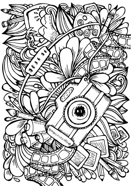 Adult coloring book art camera images stock photos d objects vectors