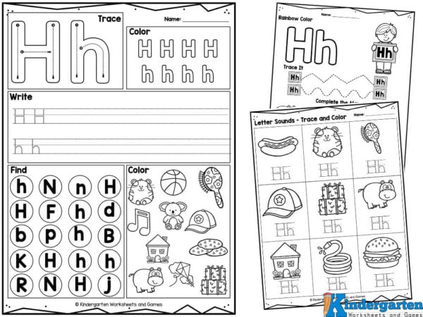 Free practic tracing letter h worksheets for kindergarten