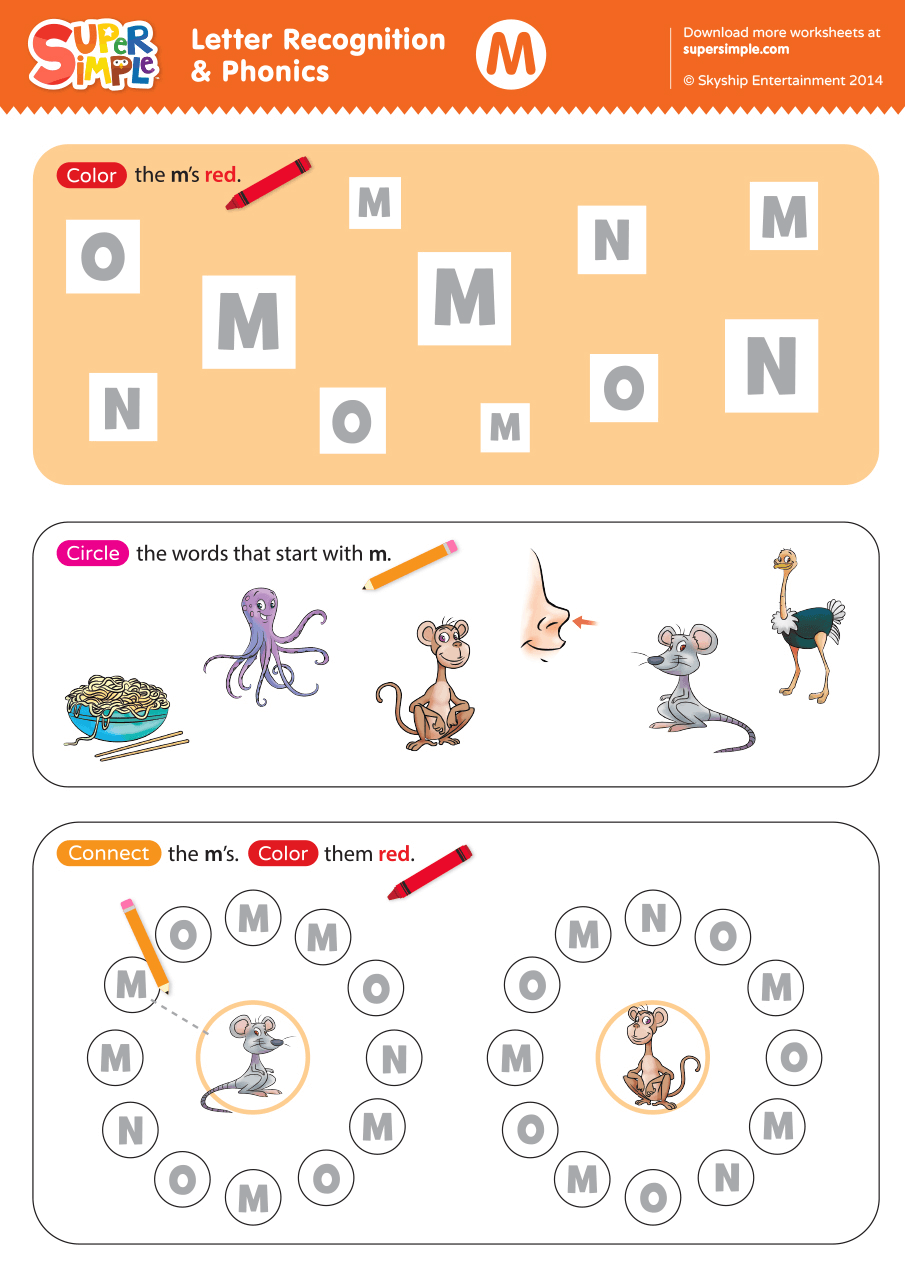 Letter recognition phonics worksheet