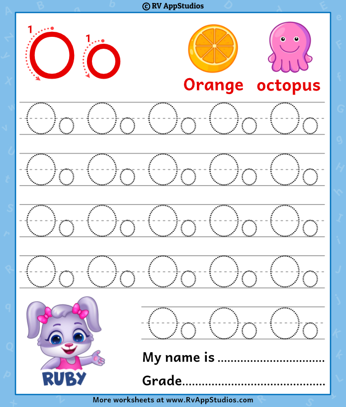 Alphabet oo letter printable letter oo tracing worksheets