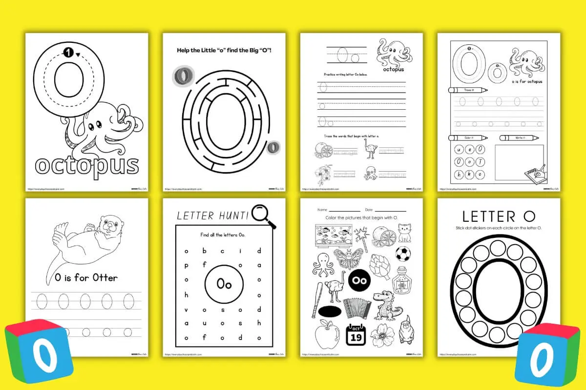 Free printable letter o worksheets