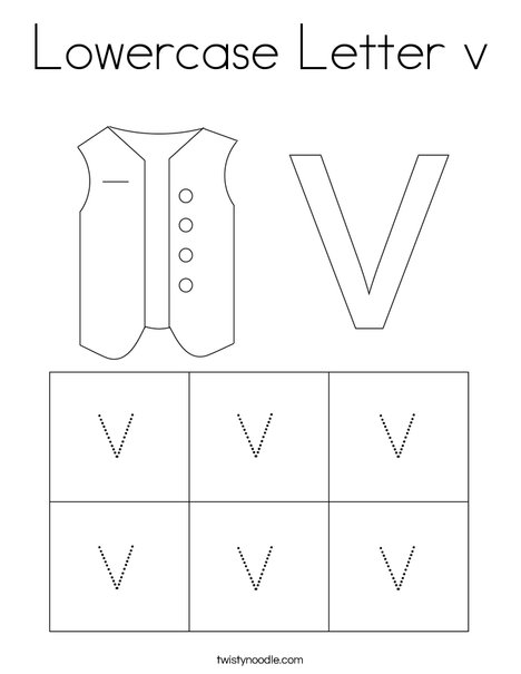 Lowercase letter v coloring page