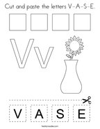 Letter v coloring pages