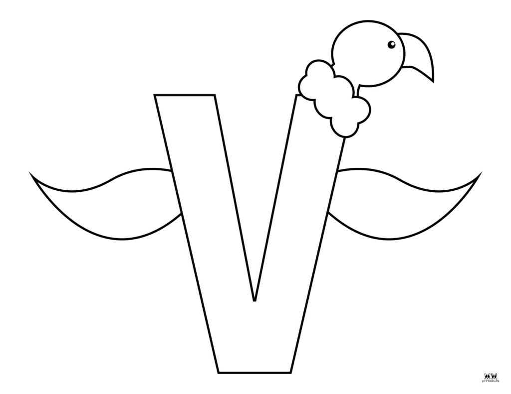 Letter v coloring pages