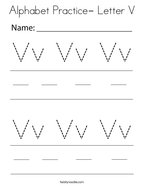 Letter v coloring pages