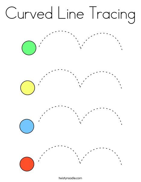 Curved line tracing coloring page