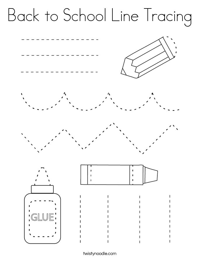 Back to school line tracing coloring page