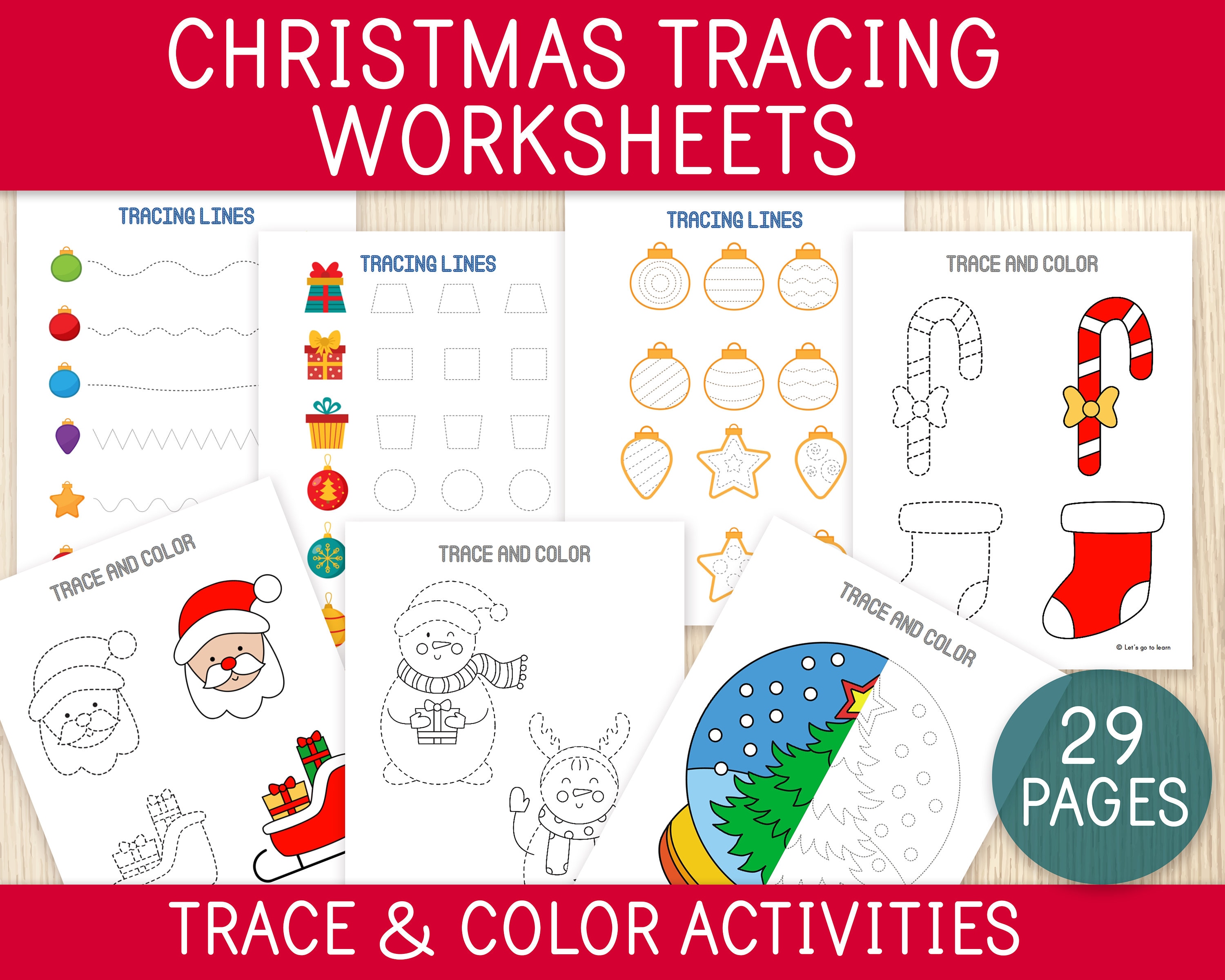 Christmas tracing worksheets tracing practice pre