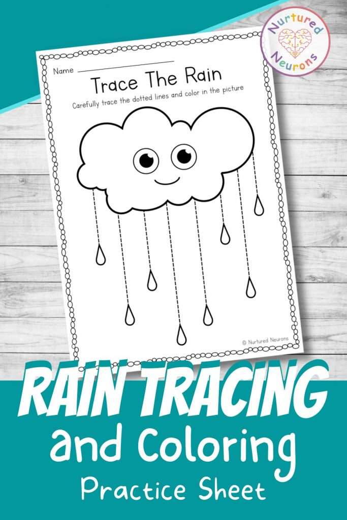 Improve pencil control with this wonderful rain tracing worksheet