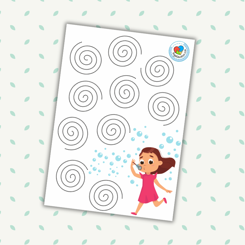 Tracing worksheet dotted spiral â gogu education