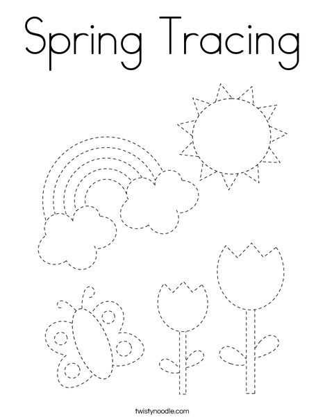 Spring tracing coloring page