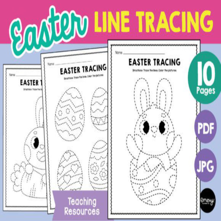 Easter line tracing coloring no