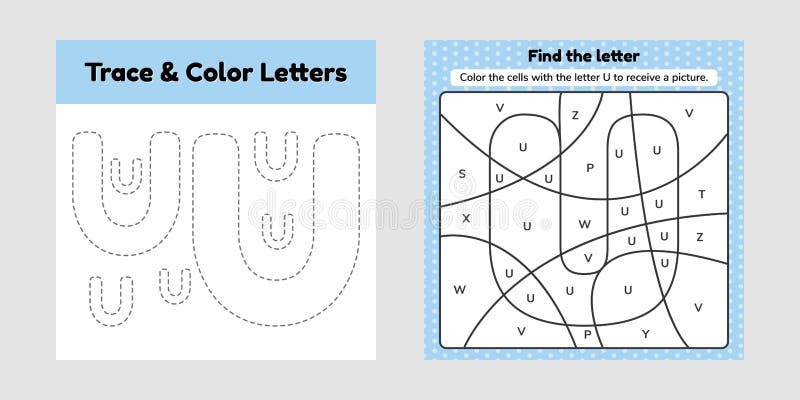 Coloring book letter for kids worksheet for preschool kindergarten and school age trace line stock vector
