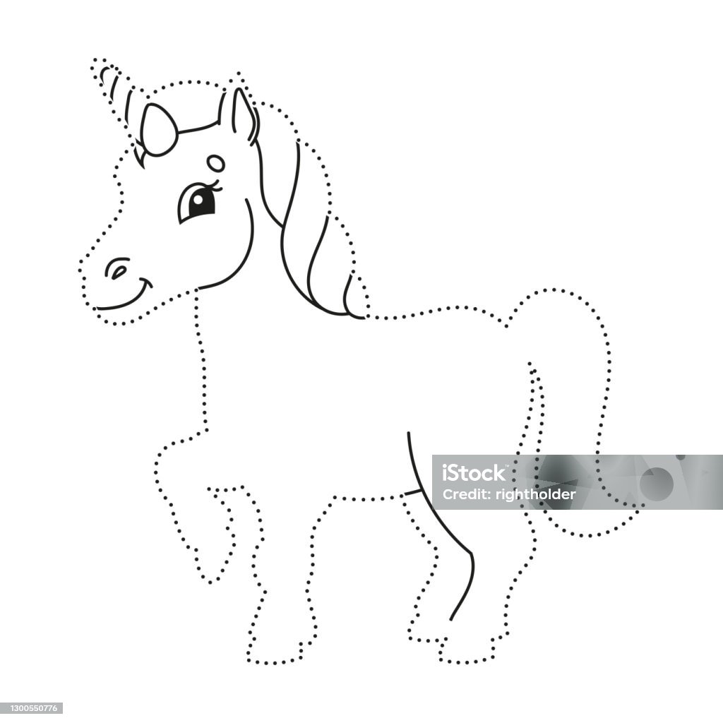 Trace and color coloring page for kids handwriting practice education developing worksheet activity page game for toddlers isolated vector illustration cartoon style stock illustration
