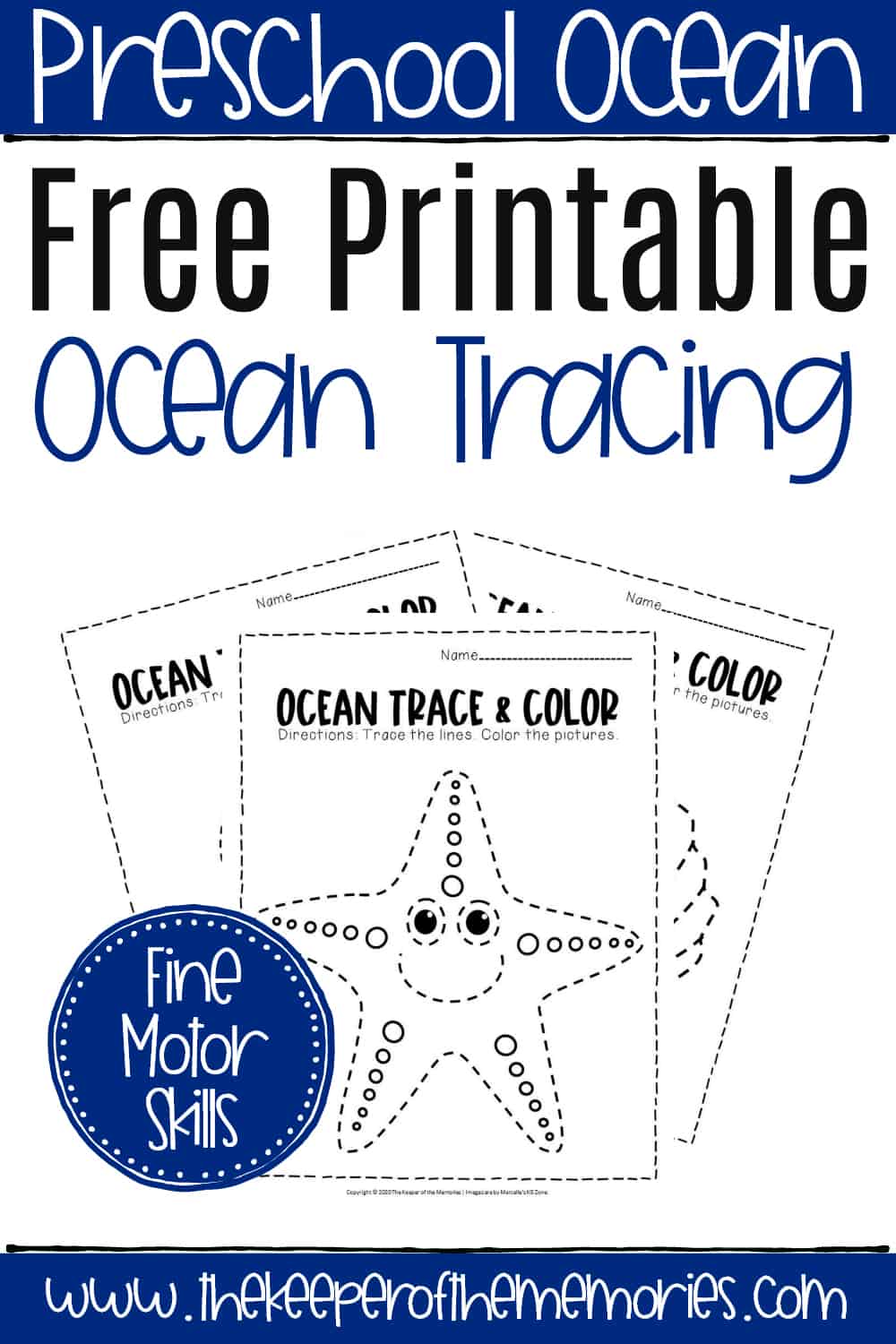 Free printable ocean tracing worksheets
