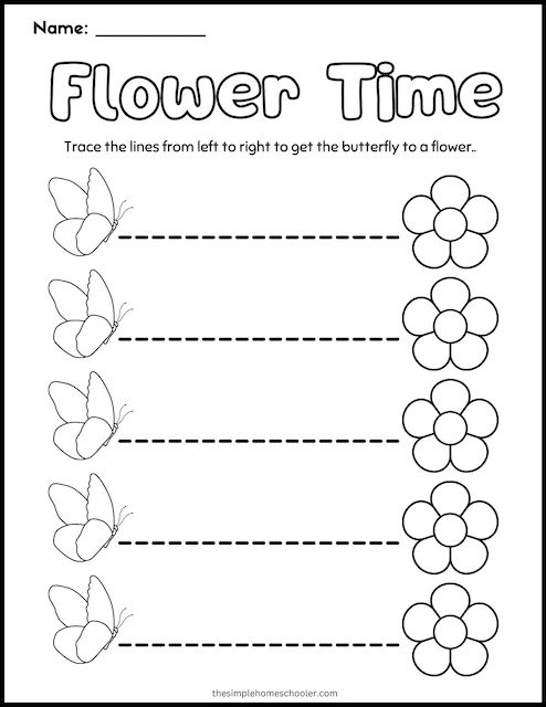 Free line tracing worksheets easy print