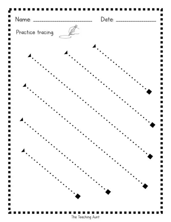 Tracing lines worksheets