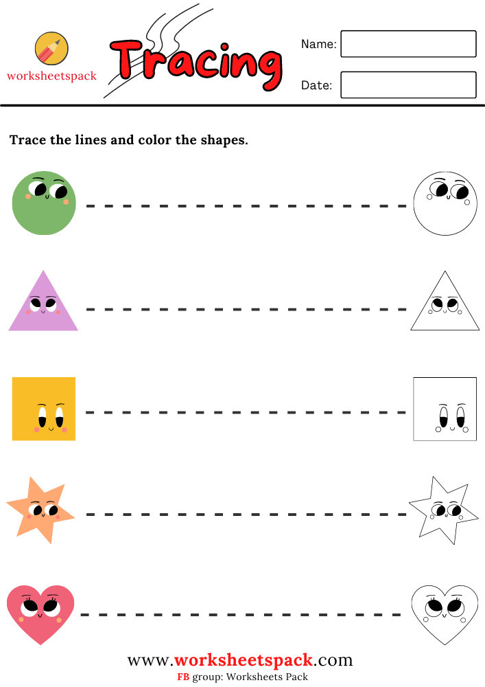 Free printable tracing horizontal lines worksheets