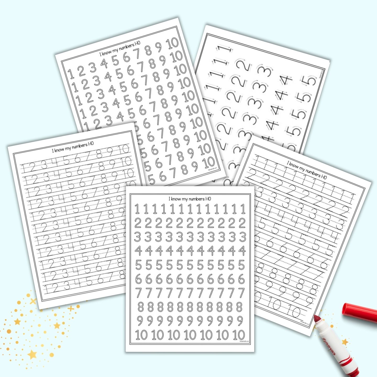Free printable number tracing