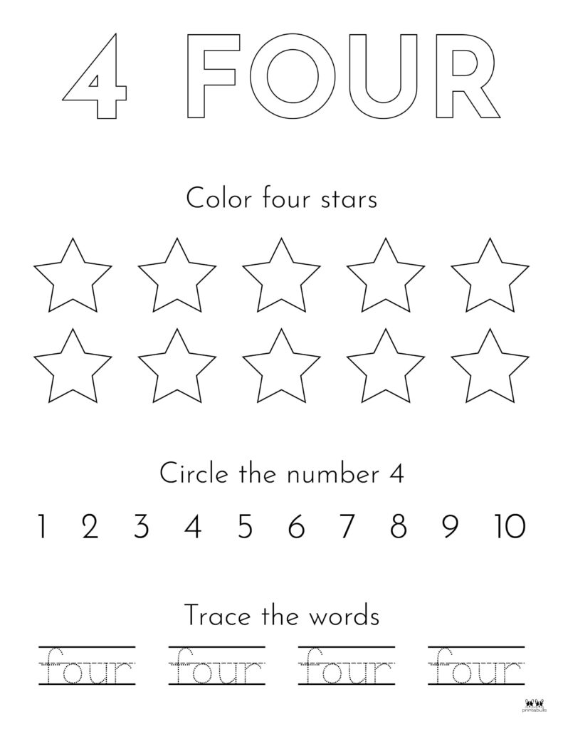 Number tracing worksheets
