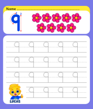 Number tracing worksheets count and trace number