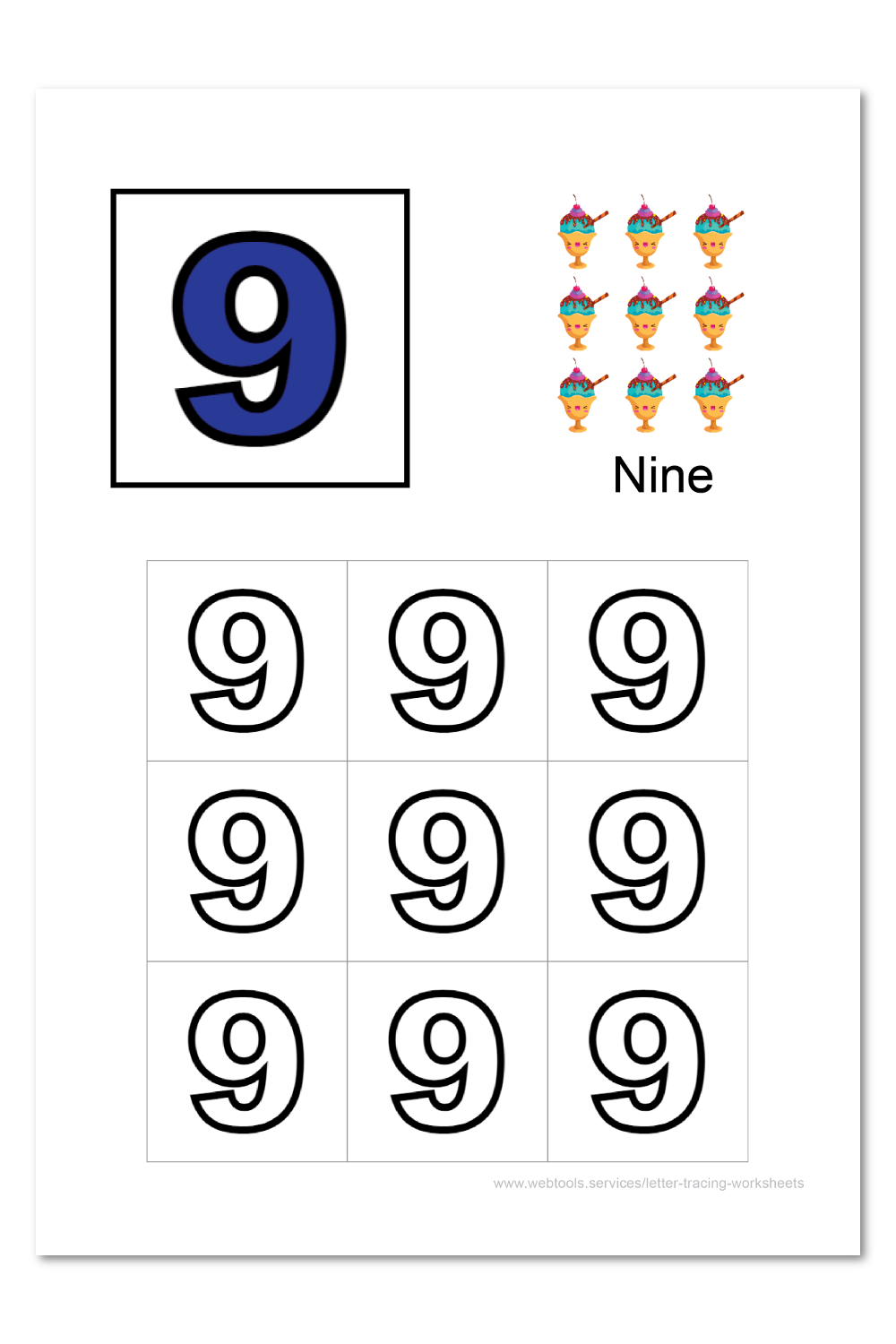 Number coloring sheet