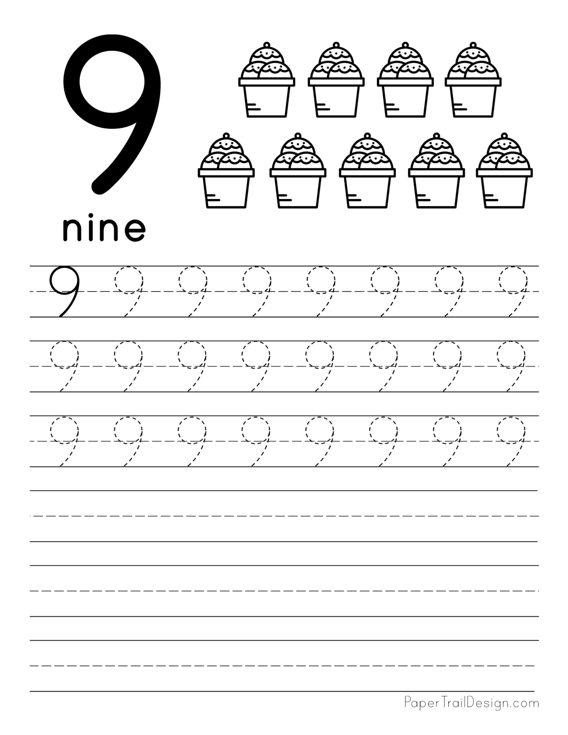 Free number tracing worksheets