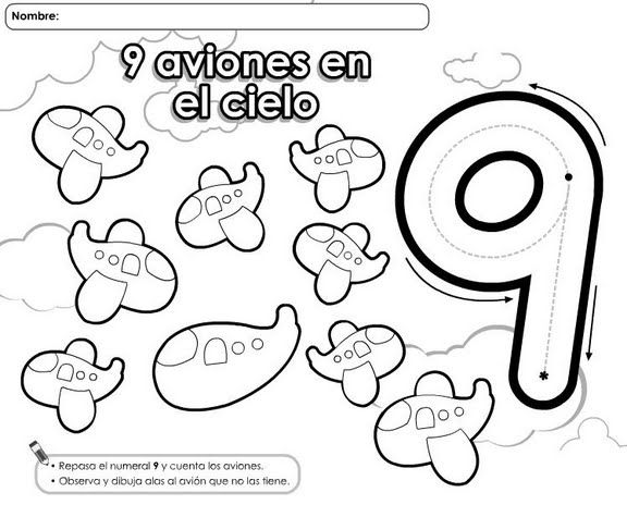 Number nine coloring and tracing worksheets crafts and worksheets for preschooltoddler and kindergarten