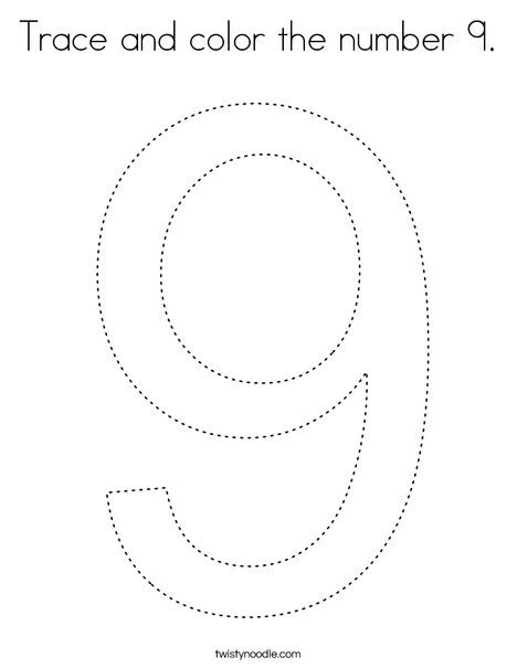 Trace and color the number coloring page