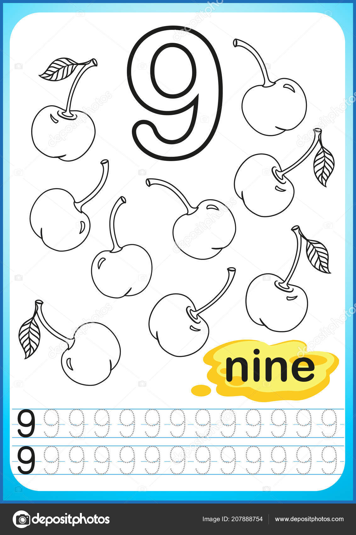 Printable worksheet kindergarten preschool exercises writing numbers simple level difficulty stock vector by natasha
